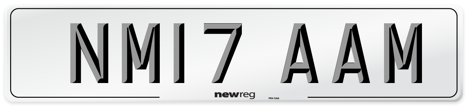 NM17 AAM Number Plate from New Reg